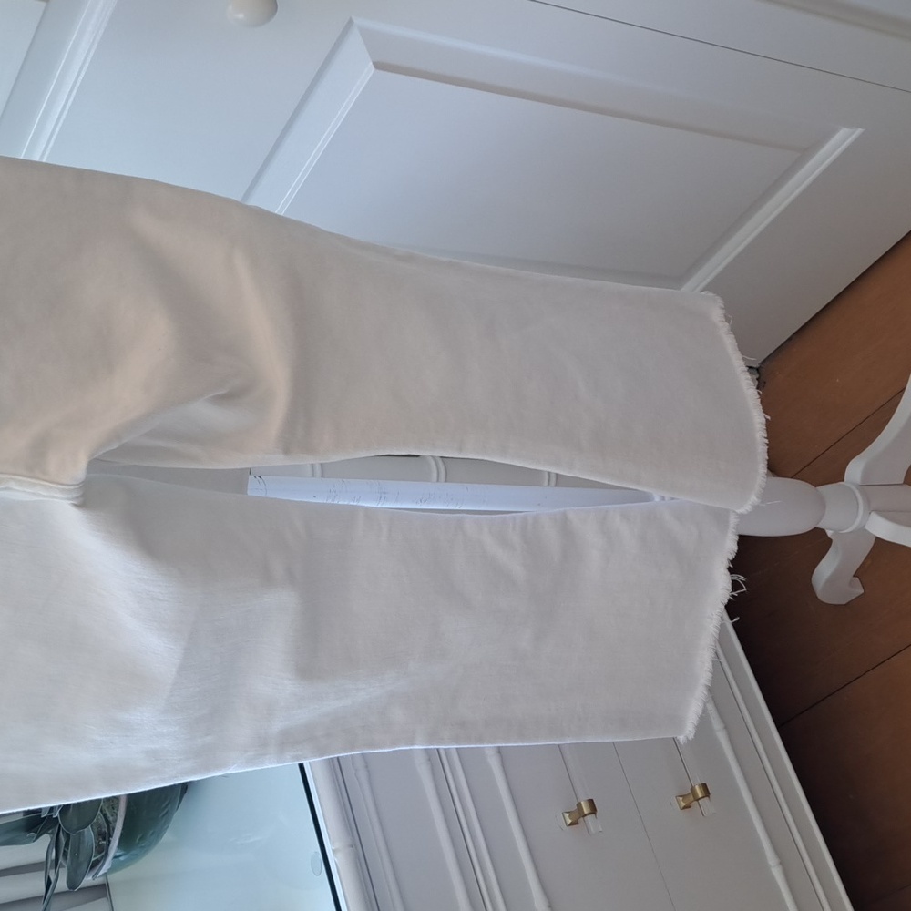 Vineyard‎ Vines Womens White Stretch Denim Crop Flare Jeans Raw Hem S-10 - Picture 6 of 10